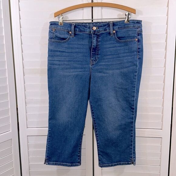Talbots Capri Jeans Size 12P Pedal Pusher Crop Stretch - Picture 2 of 13